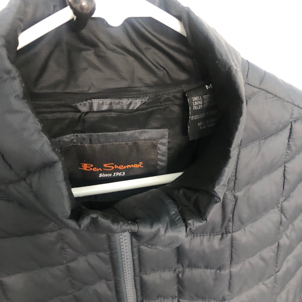 BenSherman M Lightweight PUFFER  FullZip JACKET charcoal gray NEW - Picture 4 of 7